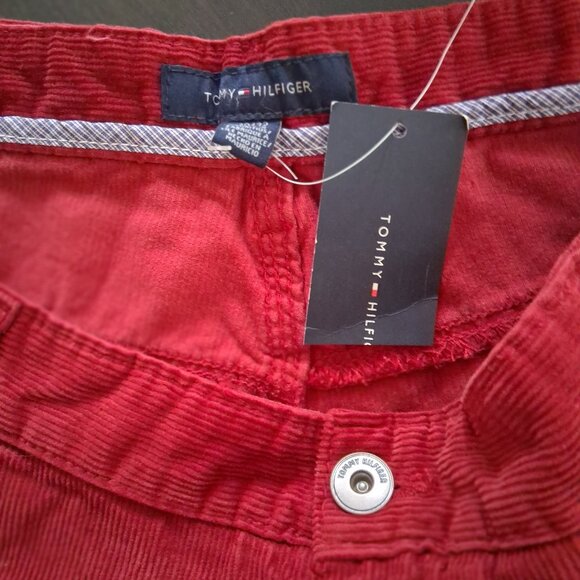 Tommy Hilfiger Corduroy Men's Pants Red 40x32 Slim Fit Classic – New - Picture 6 of 7